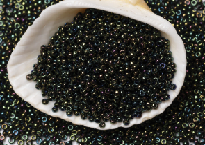 Бисер Япония MIYUKI Seed Beads 15/0 5г 0453 лесно-зелёный ирис металлизированный — фото 3