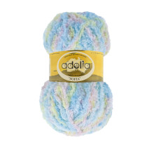 Пряжа ADELIA " SOFIA" 100% полиэстер 10 * 50г 90 м №01 розовый/ желтый/ голубой. Цена за упаковку 10 шт — фото 1
