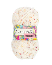 Пряжа ARACHNA "CONFETTI" 30% мохер, 30% акрил, 20% нейлон, 20% полиэстер 5 * 100 г 110 м №2030 белый-желтый-оранжевый-бордовый-зеленый. Цена за упаковку 5 шт — фото 1