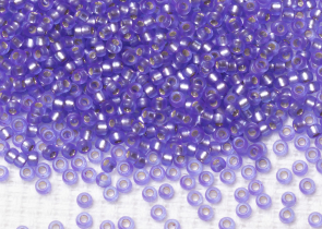 Бисер Япония MIYUKI Seed Beads 15/0 5г 1654 окрашенный фиолетовый полуматовый серебряная линия внутри — фото 2