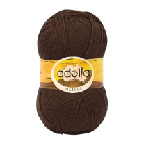 Пряжа ADELIA " OLIVIA" 60% акрил, 40% шерсть 5 * 100 г 250 м №22 коричневый. Цена за упаковку 5 шт — фото 1