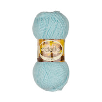 Пряжа ADELIA " KISS" 100% полиэстер 10 * 50г 145 м №07 св. голубой. Цена за упаковку 10 шт — фото 1