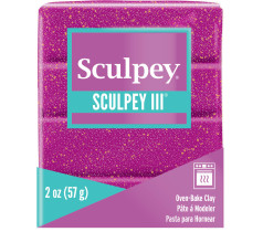 " Sculpey" III полимерная глина S302 57 г 562 лиловый с блестками — фото 1