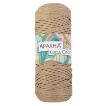 Пряжа ARACHNA " Cord Soft" 100% полиэфир 3 * 230 г ± 10 г 100 м №230 св. бежевый. Цена за упаковку 3 шт — фото 1