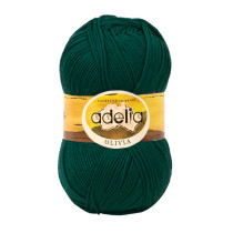Пряжа ADELIA " OLIVIA" 60% акрил, 40% шерсть 5 * 100 г 250 м №12 т. зеленый. Цена за упаковку 5 шт — фото 1