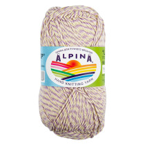 Пряжа ALPINA " LOLLIPOP" 100% хлопок 10 * 50г 175 м №08 бежевый- желтый- розовый- сиреневый. Цена за упаковку 10 шт — фото 1