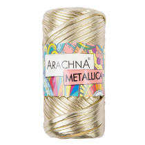 Пряжа ARACHNA " METALLICA" 100% полиэстер 4 * 115 г ± 10 г 50 м №03 св. золотой. Цена за упаковку 4 шт — фото 1