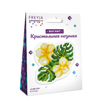 Кристальная ( алмазная) мозаика  " ФРЕЯ" ALVM- 038 магнит " Тропические цветы" 8 х 8 см — фото 2