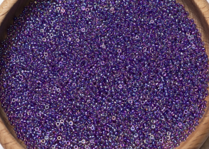 Бисер Япония MIYUKI Seed Beads 15/0 5г 0356 аметист радужный фиолетовая линия внутри — фото 5