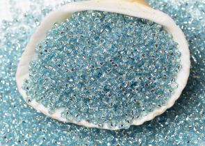 Бисер Япония MIYUKI Seed Beads 15/0 100г 0018 аква серебряная линия внутри — фото 4