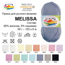 Пряжа ALPINA " MELISSA" 95% вискоза, 5% кашемир 10 * 50г 125 м №02 ЧЕРНЫЙ. Цена за упаковку 10 шт — фото 3