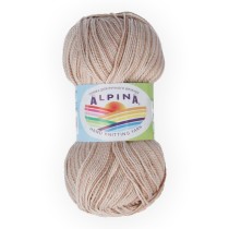 Пряжа ALPINA "HOLLY MELANGE" 100% мерсеризованный хлопок 10 * 50г 200 м №10 бежевый/т.бежевый. Цена за упаковку 10 шт — фото 1