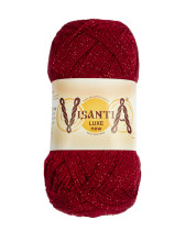 Пряжа VISANTIA " LUXE new" 85% вискоза, 15% люрекс 5 * 100 г 240 м №10 красный. Цена за упаковку 5 шт — фото 1
