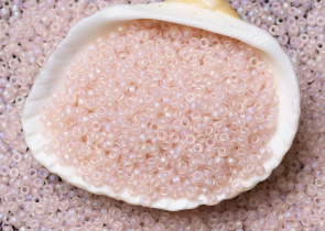 Бисер Япония MIYUKI Seed Beads 15/0 100г 0155FR розовый прозрачный бледный радужный матовый — фото 3