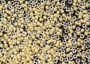 Бисер Япония MIYUKI Seed Beads 15/0 5г 0201 кристалл желтая линия внутри — фото 2