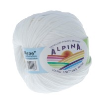 Пряжа ALPINA " RENE" 100% мерсеризованный хлопок 10 * 50г 105 м №002 БЕЛЫЙ. Цена за упаковку 10 шт — фото 1