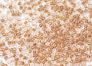 Бисер Япония MIYUKI Seed Beads 15/0 100г 1522 медовый кристалл игристый бежевая линия внутри — фото 2