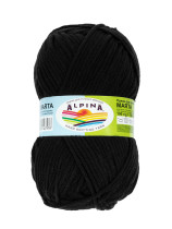 Пряжа ALPINA " MARTA" 100% тактифил 5 * 100 г 120 м №002 ЧЕРНЫЙ. Цена за упаковку 5 шт — фото 1