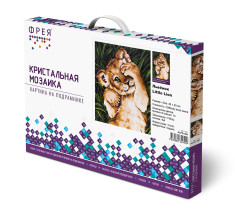 Кристальная ( алмазная) мозаика  " ФРЕЯ" ALPD- 081 на подрамнике " Львёнок" 30 х 40 см — фото 2
