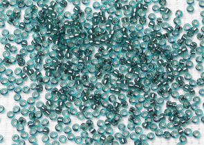 Бисер Япония MIYUKI Seed Beads 15/0 100г 1424 окрашенный бирюзовый серебряная линия внутри — фото 2