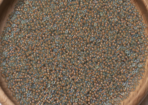 Бисер Япония MIYUKI Seed Beads 15/0 5г 0351 аква блестящий персиковая линия внутри — фото 5