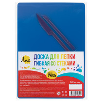 " Лео" Доска для лепки гибкая со стеками LPDS- A4 синий — фото 1