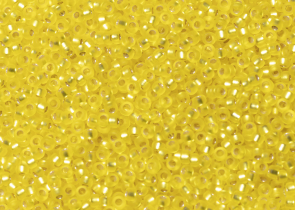Бисер Япония MIYUKI Seed Beads 15/0 100г 0006F жёлтый серебряная линия внутри — фото 2