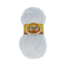 Пряжа ADELIA " RADA" 100% акрил 10 * 100 г 80 м №001 БЕЛЫЙ. Цена за упаковку 10 шт — фото 1
