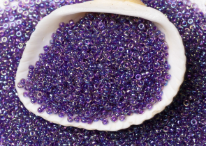 Бисер Япония MIYUKI Seed Beads 15/0 100г 0356 аметист радужный фиолетовая линия внутри — фото 3