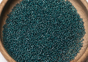 Бисер Япония MIYUKI Seed Beads 15/0 100г 1424 окрашенный бирюзовый серебряная линия внутри — фото 5