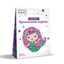 Кристальная ( алмазная) мозаика  " ФРЕЯ" ALVM- 017 магнит " Русалочка" 8, 5 х 8, 5 см — фото 2