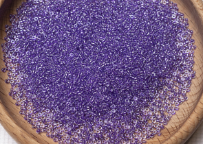 Бисер Япония MIYUKI Seed Beads 15/0 100г 1531 кристалл игристый фиолетовая линия внутри — фото 5