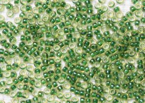 Бисер Япония MIYUKI Seed Beads 15/0 100г 0331 светло-топаз радужный изумрудная линия внутри — фото 2