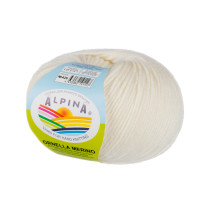 Пряжа ALPINA " ORNELLA MERINO" 100% мериносовая шерсть 10 * 50г 125 м №426 молочный. Цена за упаковку 10 шт — фото 1
