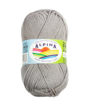 Пряжа ALPINA "DISCO" 86% хлопок, 14% полиамид 10 * 50г 150 м №05 серый. Цена за упаковку 10 шт — фото 1