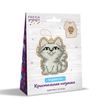 Кристальная ( алмазная) мозаика  " ФРЕЯ" ALVP- 015 подвеска " Котенок" 9 х 7, 5 см — фото 2