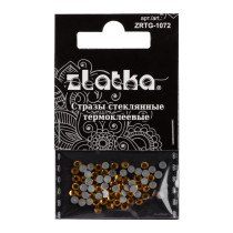 Страз клеевой " Zlatka" ZRTG- 1072 SS10 цветные 2. 7 мм стекло 72 шт в пакете с картонным еврослотом №15 яр. жёлтый ( Topaz)  — фото 1