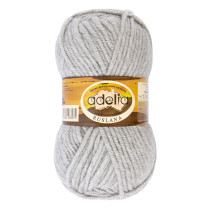 Пряжа ADELIA " RUSLANA" 75% акрил, 25% шерсть 5 * 100 г 100 м №13 серый. Цена за упаковку 5 шт — фото 1