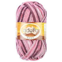 Пряжа ADELIA " EMMA" 80% акрил, 20% шерсть 10 * 50г 50 м №06 розово- бордовый. Цена за упаковку 10 шт — фото 1