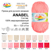 Пряжа ALPINA "ANABEL" 100% мерсеризованный хлопок 10 * 50г 120 м №056 т.синий. Цена за упаковку 10 шт — фото 3