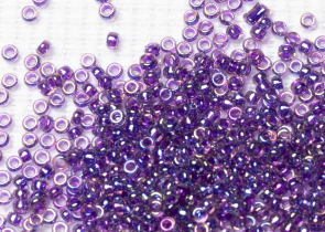Бисер Япония MIYUKI Seed Beads 15/0 100г 0356 аметист радужный фиолетовая линия внутри — фото 2