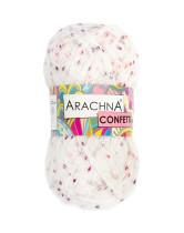 Пряжа ARACHNA "CONFETTI" 30% мохер, 30% акрил, 20% нейлон, 20% полиэстер 5 * 100 г 110 м №2030 белый-желтый-оранжевый-бордовый-зеленый. Цена за упаковку 5 шт — фото 2