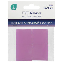 " Gamma" Гель для алмазной техники SDT- 04 силикон 3х3 см 4 шт розовый — фото 1