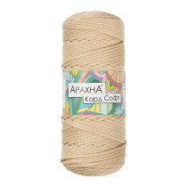 Пряжа ARACHNA " Cord Soft" 100% полиэфир 3 * 230 г ± 10 г 100 м №227 кремовый. Цена за упаковку 3 шт — фото 1