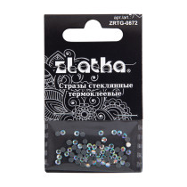Страз клеевой " Zlatka" ZRTG- 0872 SS08 AB- Crystal 2. 4 мм стекло 72 шт в пакете с картонным еврослотом №02 перламутровый ( AB- crystal)  — фото 1