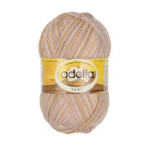 Пряжа ADELIA " JAKE" 75% шерсть, 25% нейлон 5 * 100 г 400 м №28 кремовый- св. бежевый- песочный- св. розовый- св. серый. Цена за упаковку 5 шт — фото 1