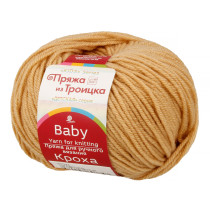 Пряжа из Троицка " Кроха" 80% акрил, 20% шерсть 10 * 50г 135 м №124 песочный. Цена за упаковку 10 шт — фото 1