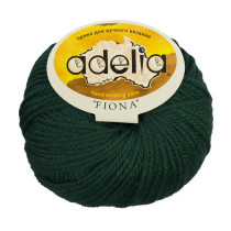 Пряжа ADELIA " FIONA" 50% шерсть, 50% акрил 10 * 50г 90 м №631 т. зеленый. Цена за упаковку 10 шт — фото 1