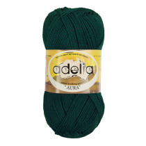Пряжа ADELIA " AURA" 100% акрил 10 * 50г 250 м №091 т. зеленый. Цена за упаковку 10 шт — фото 1