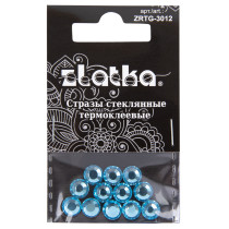 Страз клеевой " Zlatka" ZRTG- 3012 SS30 цветные 6. 5 мм стекло 12 шт в пакете с картонным еврослотом №08 голубой ( Aquamarine)  — фото 1